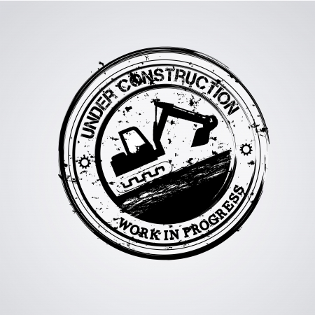 under construction seal over whit background vector illustration のイラスト素材