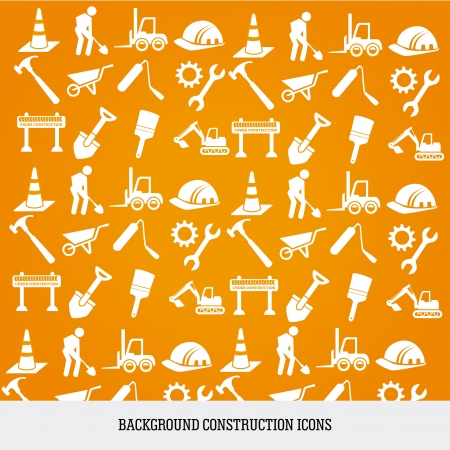 construction icons over orange background vector illustration のイラスト素材