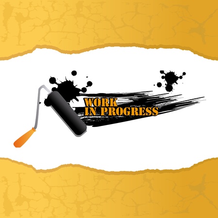 work in progress design over orange background vector illustration のイラスト素材