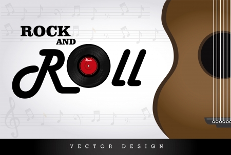 rock and roll over gray background vector illustration のイラスト素材