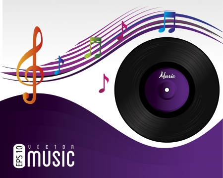 music song over purple background vector illustration のイラスト素材