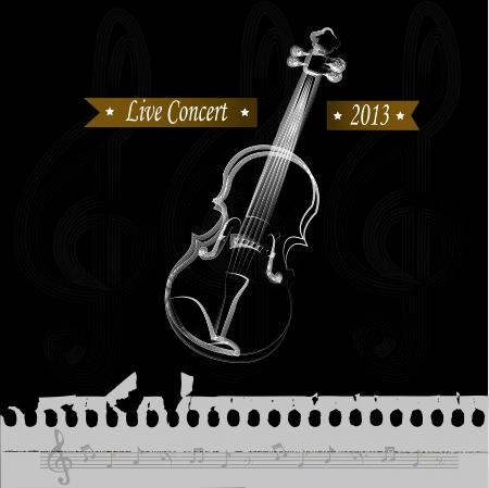 live concert over black background vector illustration のイラスト素材