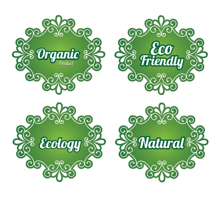 green frames over white background vector illustration のイラスト素材