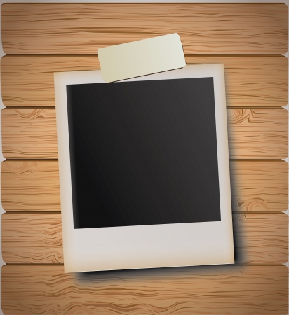photographs design over wooden   background vector illustrationのイラスト素材