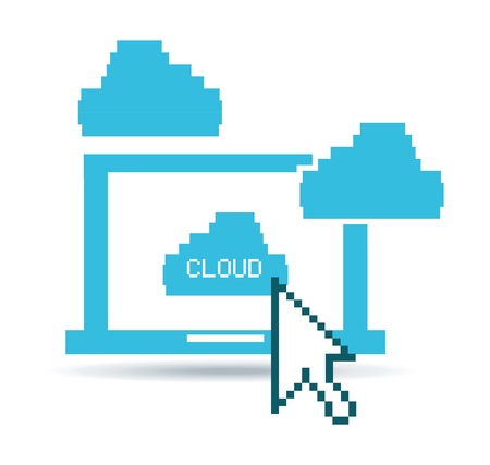 cloud technological over white background vector illustration のイラスト素材