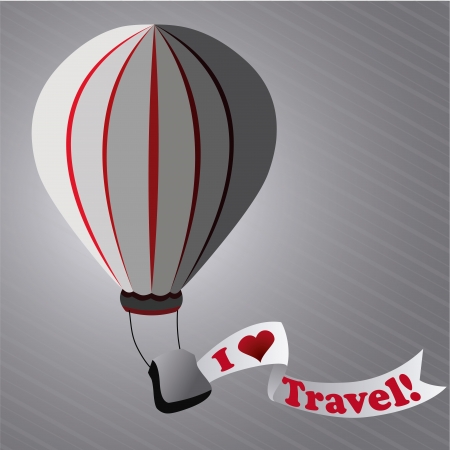 travel ballon  over gray  background vector illustration のイラスト素材