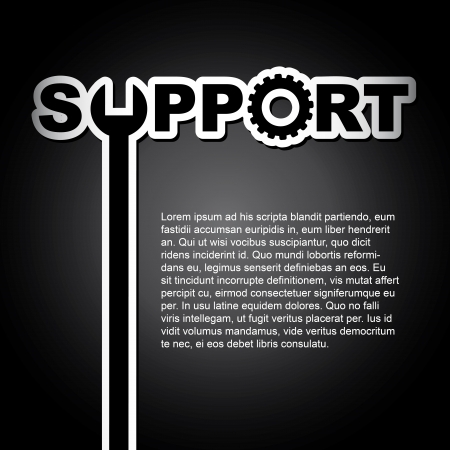 support design over black background vector illustration のイラスト素材