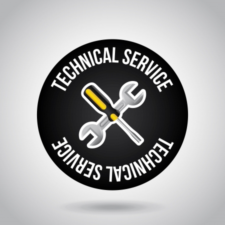 technical service seal over gray  background vector illustration  のイラスト素材