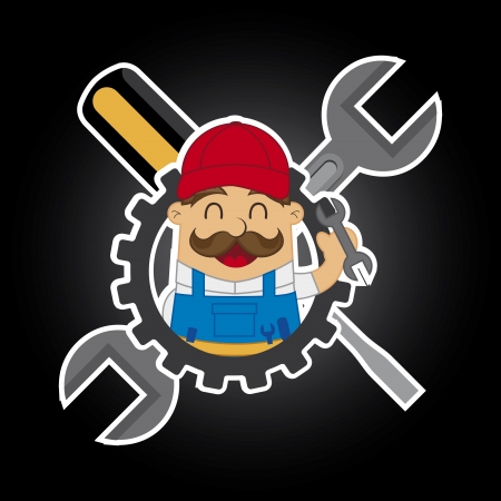 mechanical design over black background のイラスト素材