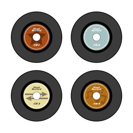 vinyl record icon over cream background vector illustration のイラスト素材