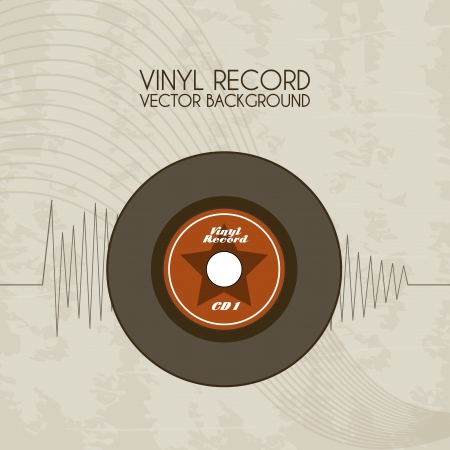vinyl record icon over vintage background vector illustration のイラスト素材