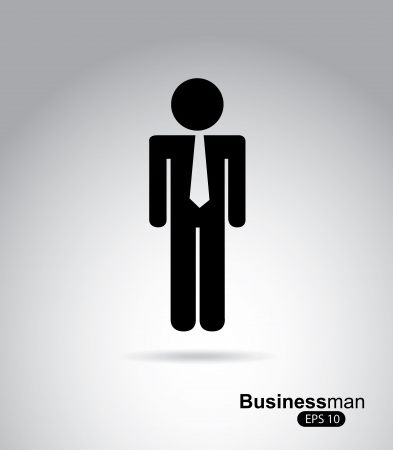  businessman icon over gray background vector illustrationのイラスト素材