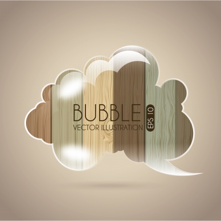 bubble icon over wooden background vector illustration のイラスト素材