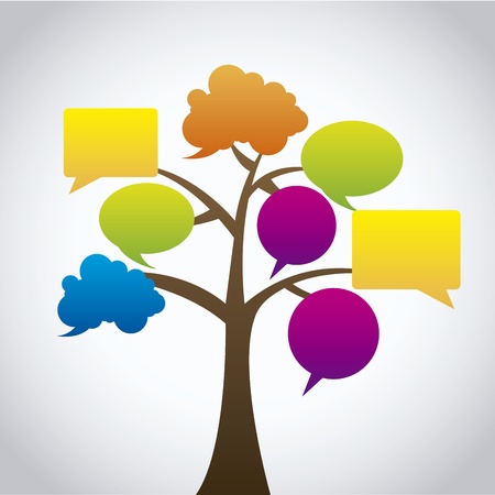 expression tree icons over gray background vector illustration のイラスト素材