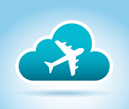 plane design over cloud background vector illustrationのイラスト素材