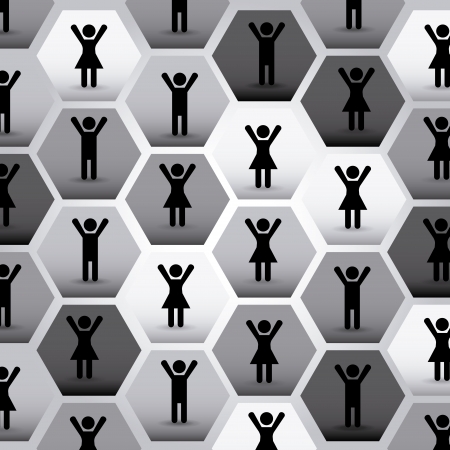 people and diamonds over gray background vector illustration のイラスト素材