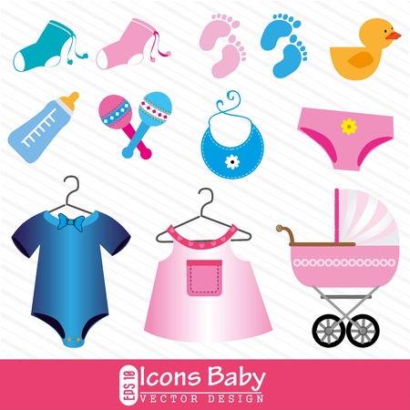 icons baby over white background vector illustration のイラスト素材