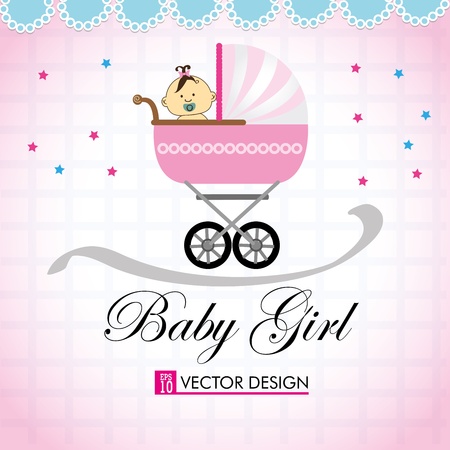 baby girl over pink background vector illustration のイラスト素材