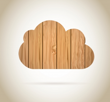 cloud wood over brown background vector illustration のイラスト素材