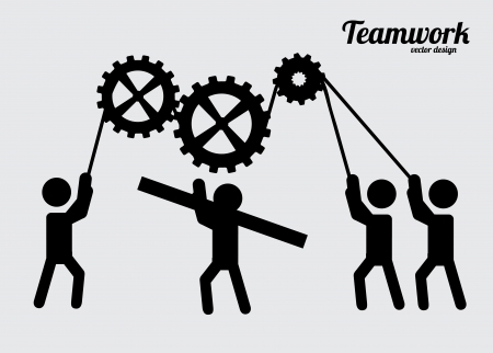 teamwork design over gray background vector illustrationのイラスト素材