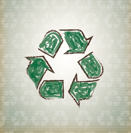 recycle icon over vintage background vector illustration のイラスト素材