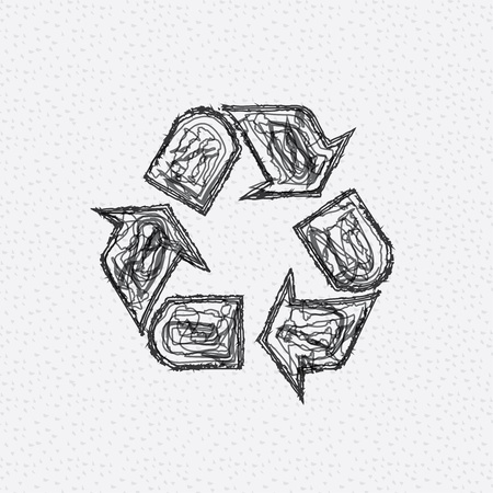 recycle icon over dotted background vector illustration のイラスト素材