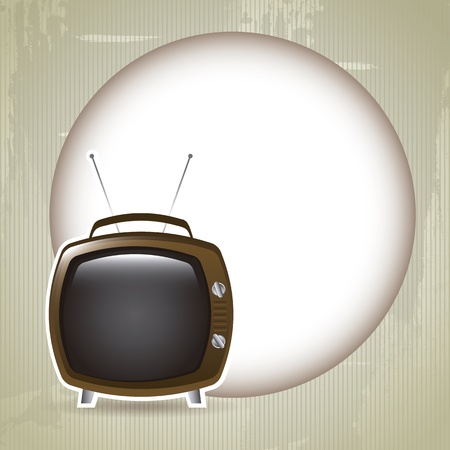 design tv over moon background vector illustration のイラスト素材