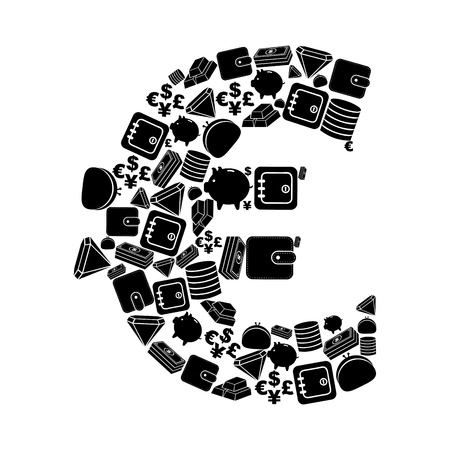 euro design over white background vector illustration のイラスト素材