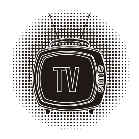 tv retro over dotted background vector illustration のイラスト素材