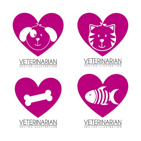 veterinarian icons over white background vector illustration のイラスト素材