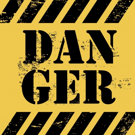 danger design over yellow background vector illustartion のイラスト素材
