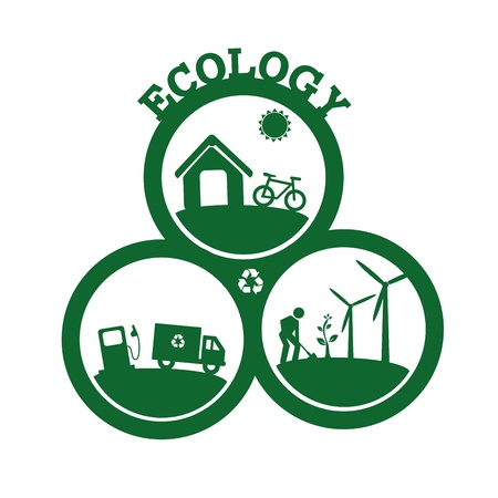 ecology design over white background vector illustration のイラスト素材