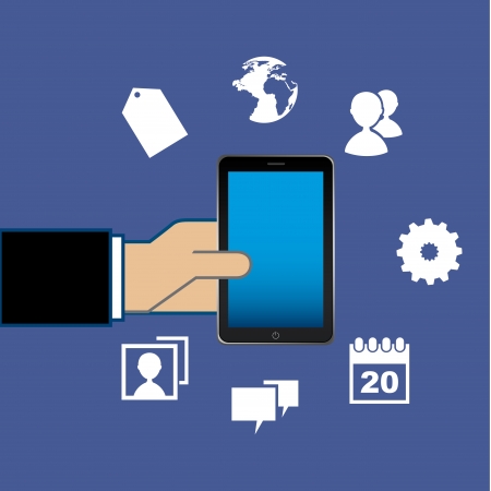 smarthphone design over blue background vector illustration のイラスト素材