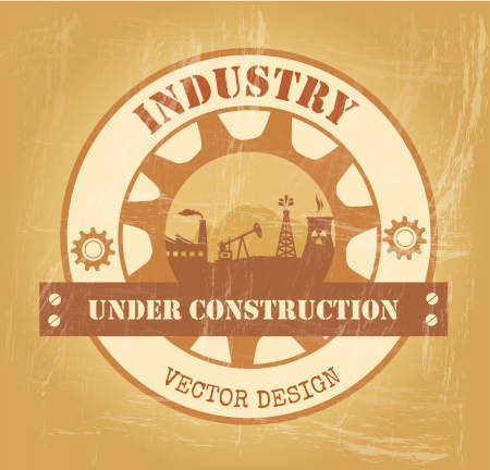 industry design over vintage background  vector illustration のイラスト素材