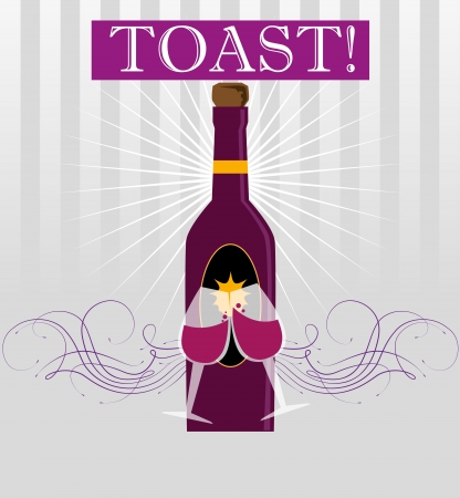 toast design over purple background vector illustration のイラスト素材