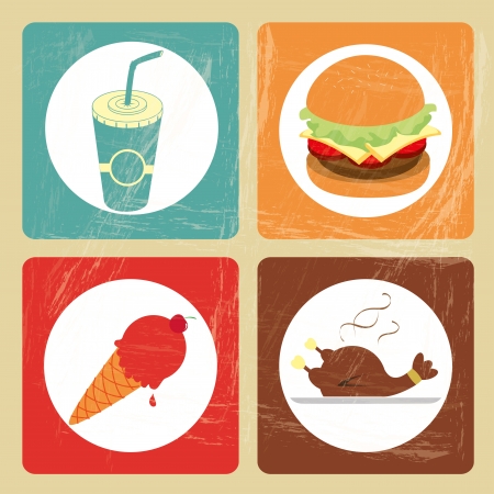 restaurant icons over vintage background vectro illustrationのイラスト素材