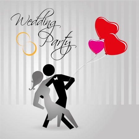 wedding party over gray background vector illustration のイラスト素材