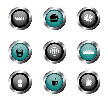 restaurant buttons over white background vector illustratio nのイラスト素材