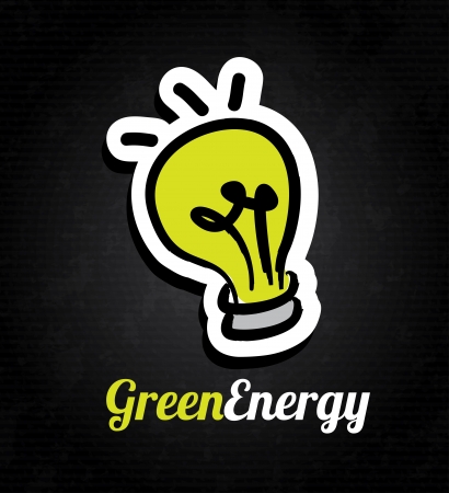 green energy over black backgroundのイラスト素材