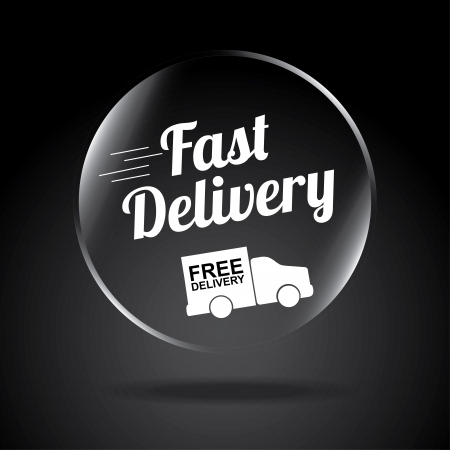 fast delivery over black background のイラスト素材