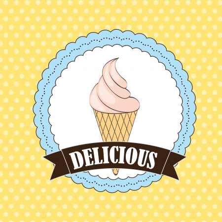 ice cream design over dotted background のイラスト素材