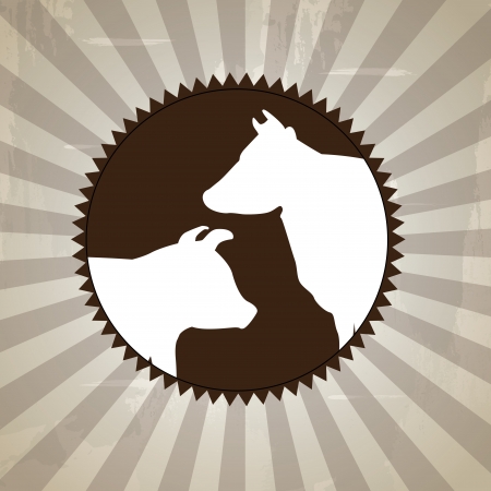 meat label over vintage background のイラスト素材