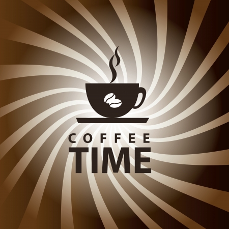 coffee time over grunge background のイラスト素材