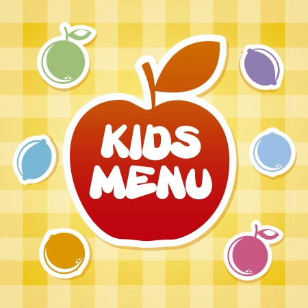 kids menu over tablecloth background のイラスト素材