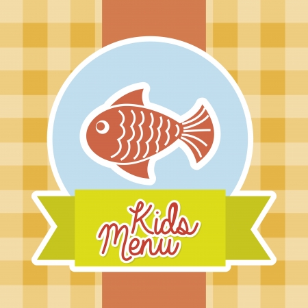 kids menu over tablecloth background のイラスト素材