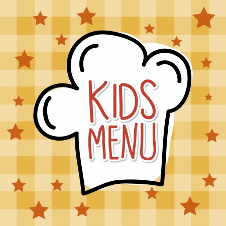 kids menu over tablecloth background のイラスト素材