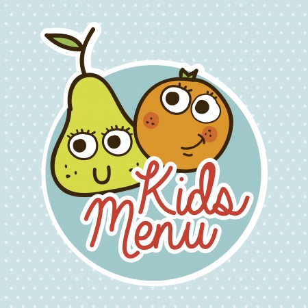 kids menu over dotted background のイラスト素材