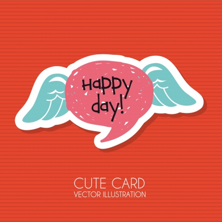 happy day design over red background のイラスト素材