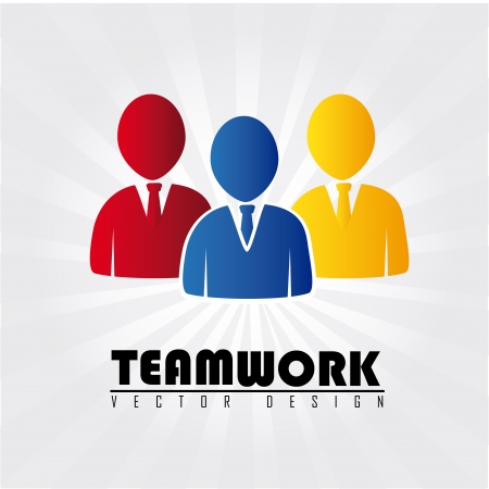 teamwork design over white background のイラスト素材
