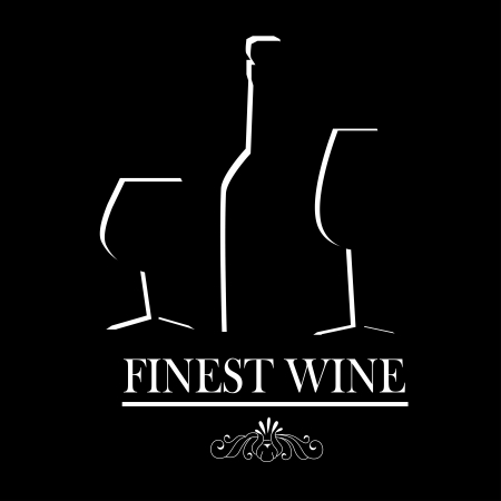 finest wine over black background のイラスト素材